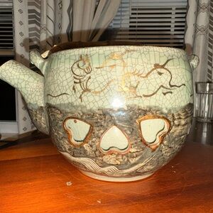 Artistic Ceramic Teapot with Heart Design